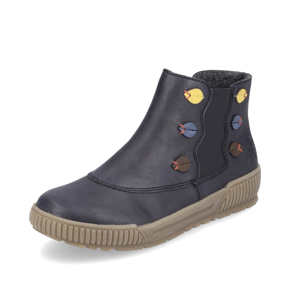 Rieker Ladies Zip Sided Flat Sole Ankle Boot