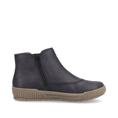 Rieker Ladies Zip Sided Flat Sole Ankle Boot