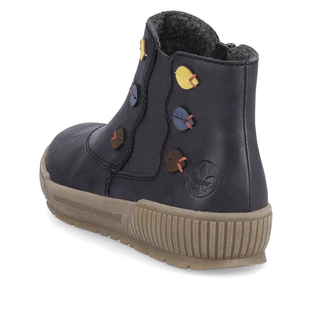 Rieker Ladies Zip Sided Flat Sole Ankle Boot