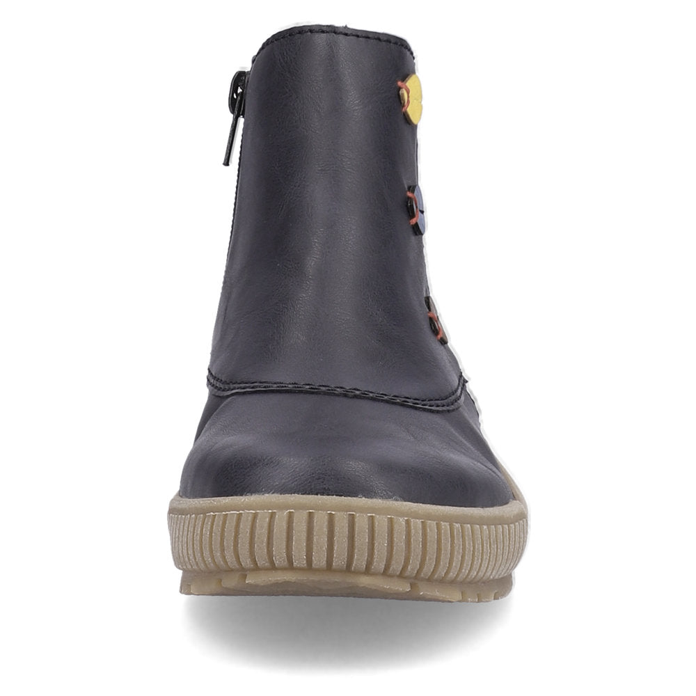 Rieker Ladies Zip Sided Flat Sole Ankle Boot