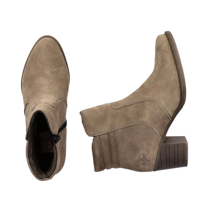 Rieker Ladies Zip Sided Block Heel Ankle Boot