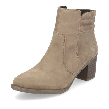 Rieker Ladies Zip Sided Block Heel Ankle Boot