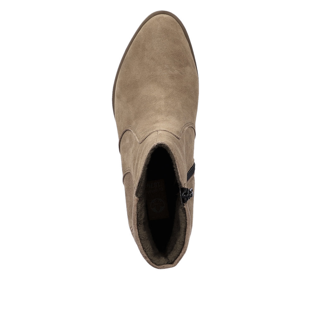 Rieker Ladies Zip Sided Block Heel Ankle Boot