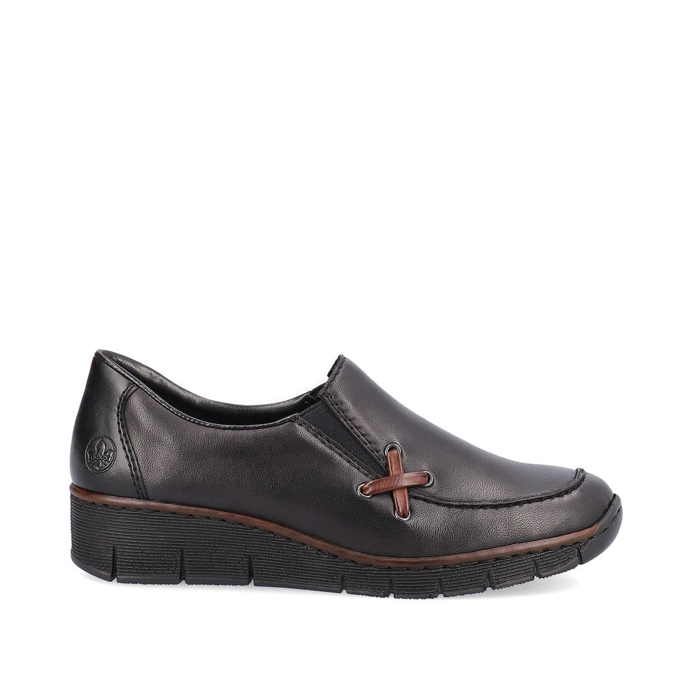 Rieker Ladies Low Wedge Slip On Shoe