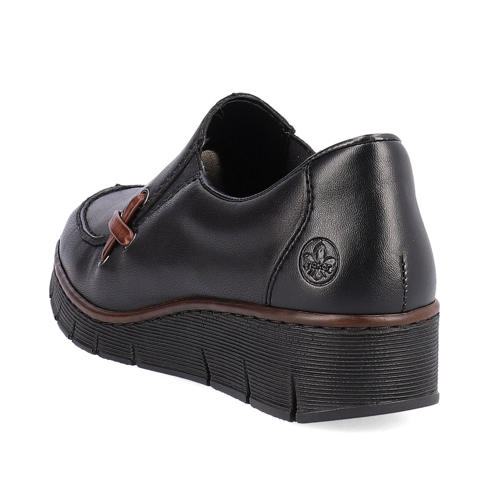 Rieker Ladies Low Wedge Slip On Shoe
