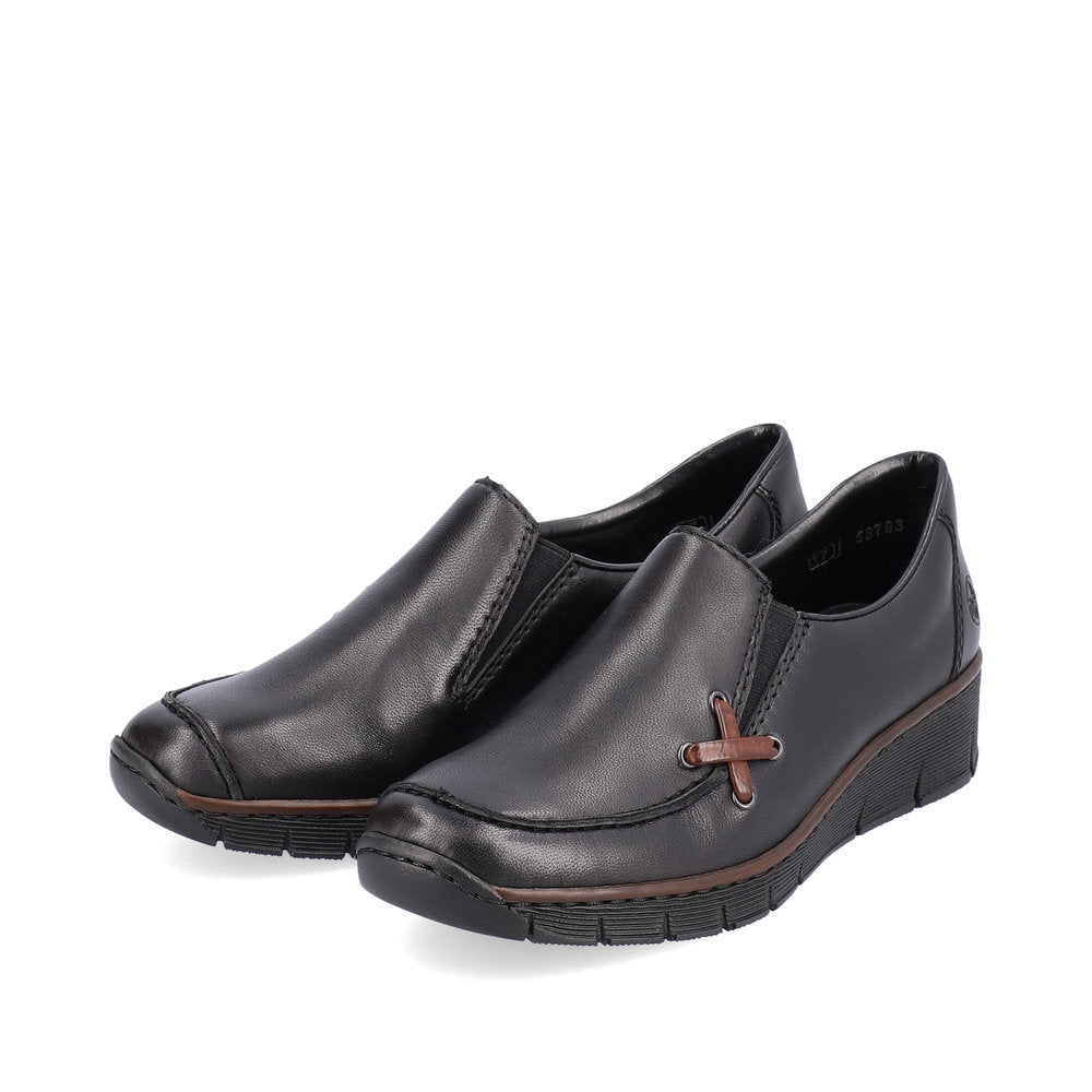 Rieker Ladies Low Wedge Slip On Shoe