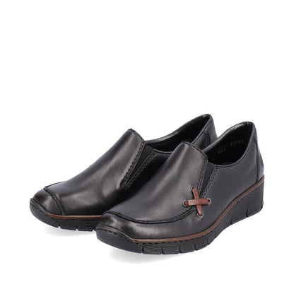 Rieker Ladies Low Wedge Slip On Shoe