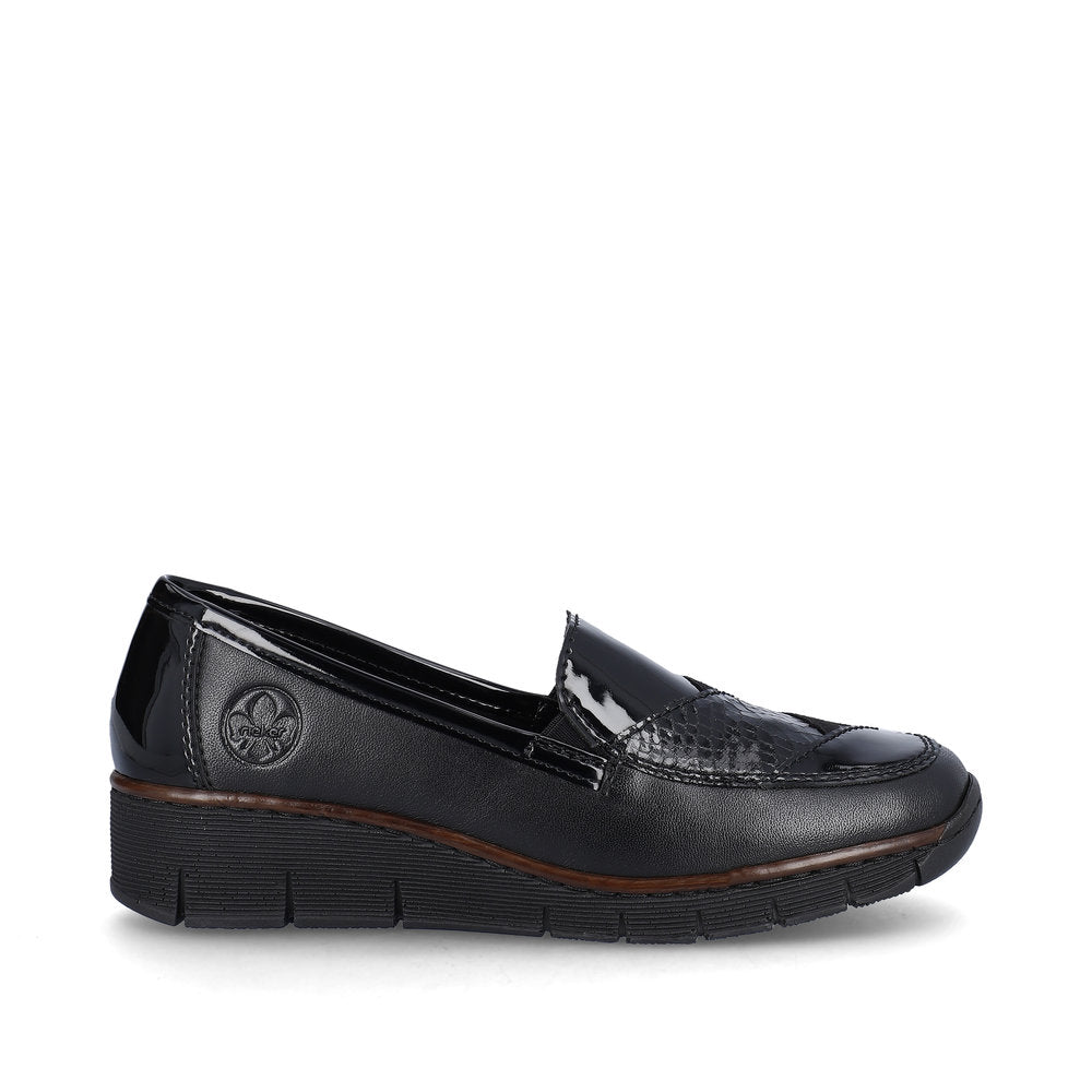 Rieker Ladies Patchwork Slip On Shoe