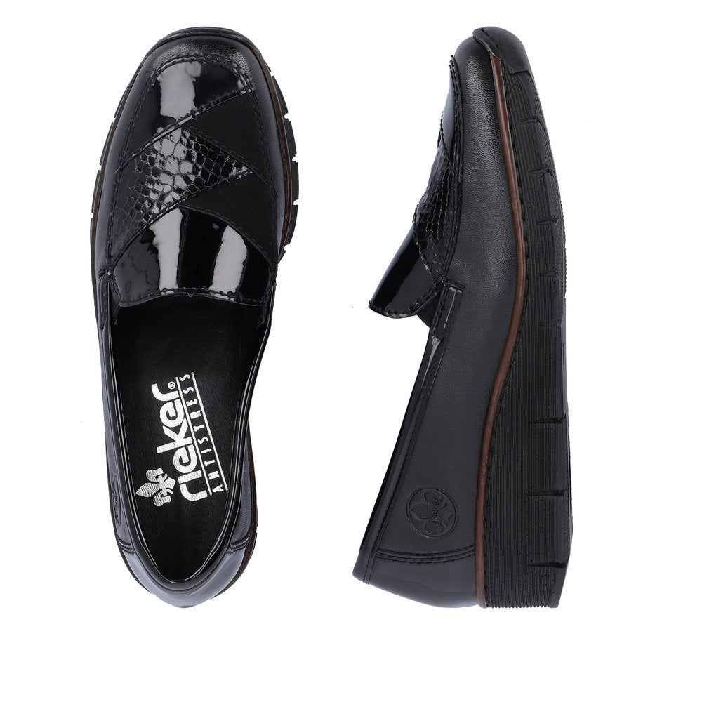 Rieker Ladies Patchwork Slip On Shoe