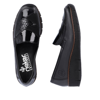 Rieker Ladies Patchwork Slip On Shoe