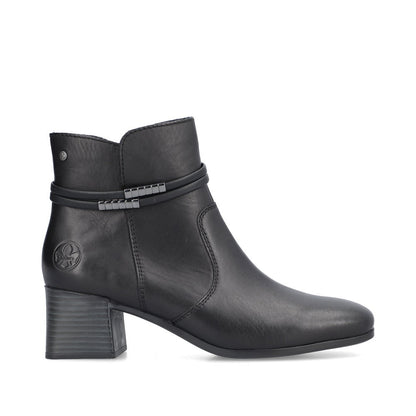 Rieker Ladies Zip Sided Block Heel Ankle Boot