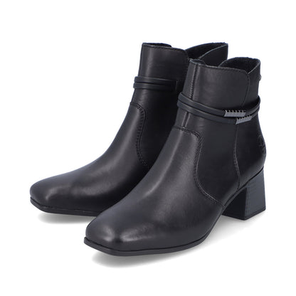 Rieker Ladies Zip Sided Block Heel Ankle Boot
