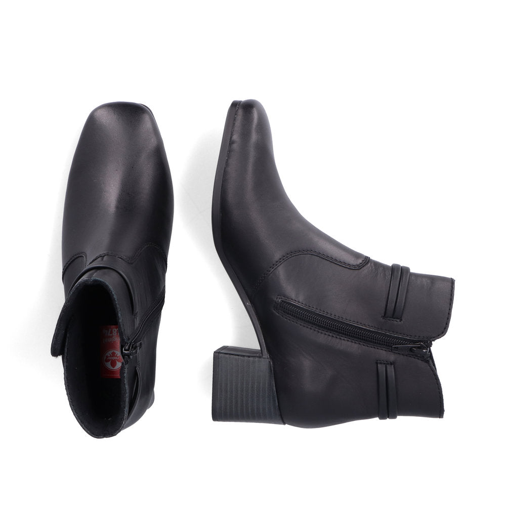 Rieker Ladies Zip Sided Block Heel Ankle Boot