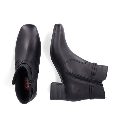 Rieker Ladies Zip Sided Block Heel Ankle Boot