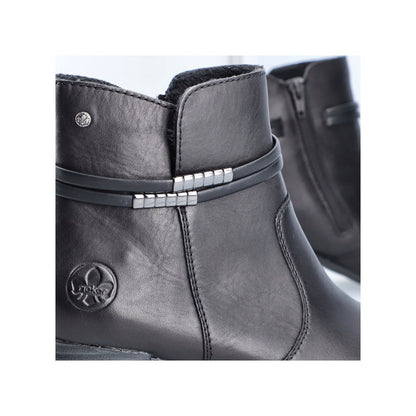 Rieker Ladies Zip Sided Block Heel Ankle Boot