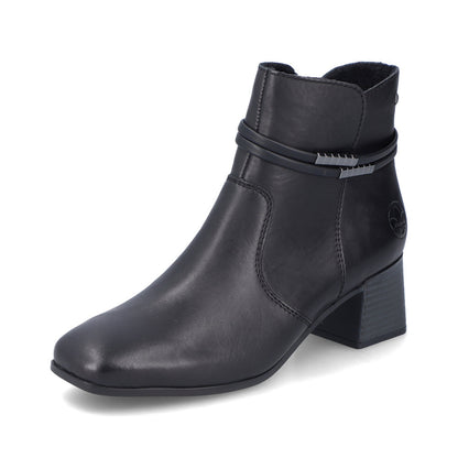 Rieker Ladies Zip Sided Block Heel Ankle Boot