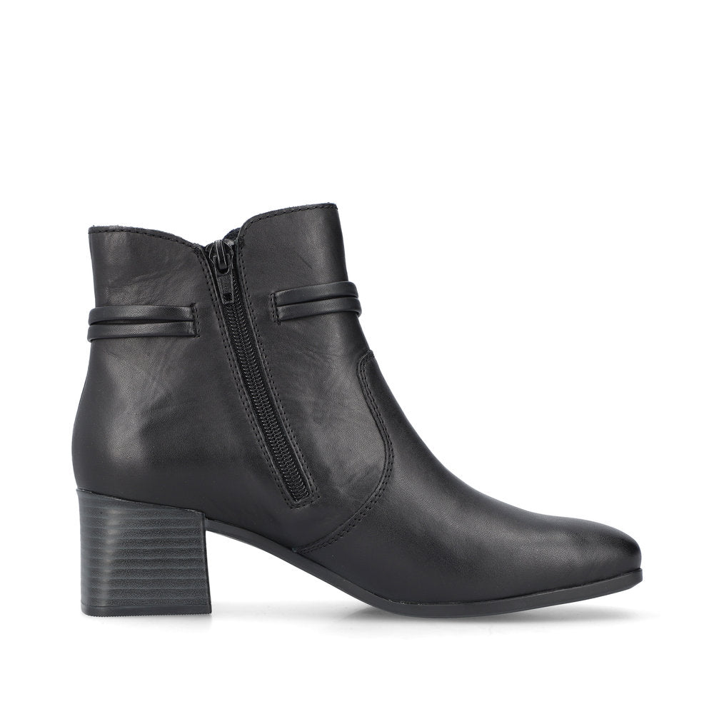 Rieker Ladies Zip Sided Block Heel Ankle Boot