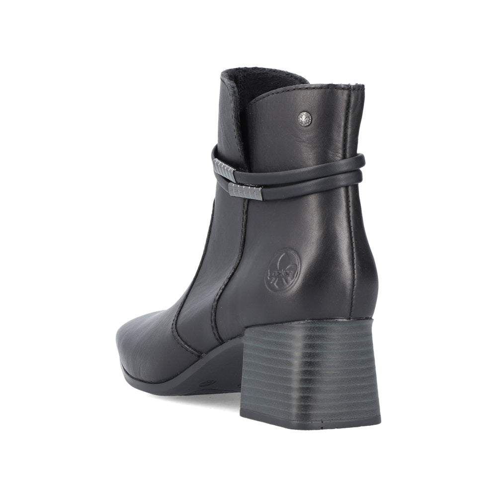 Rieker Ladies Zip Sided Block Heel Ankle Boot