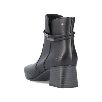 Rieker Ladies Zip Sided Block Heel Ankle Boot