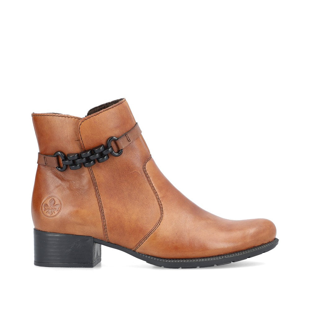 Rieker Ladies Classic Zip Sided Low Heel Ankle Boot