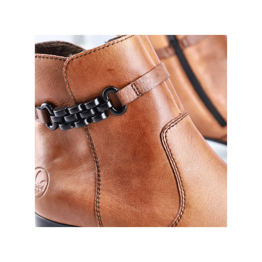 Rieker Ladies Classic Zip Sided Low Heel Ankle Boot