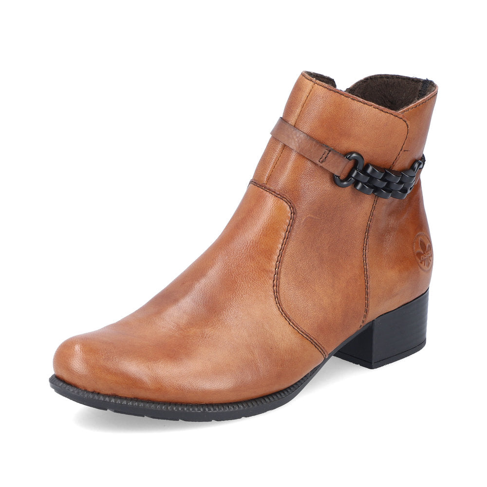 Rieker Ladies Classic Zip Sided Low Heel Ankle Boot