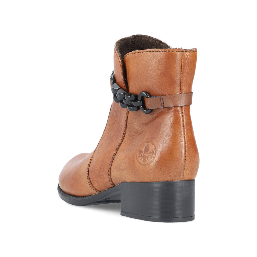 Rieker Ladies Classic Zip Sided Low Heel Ankle Boot