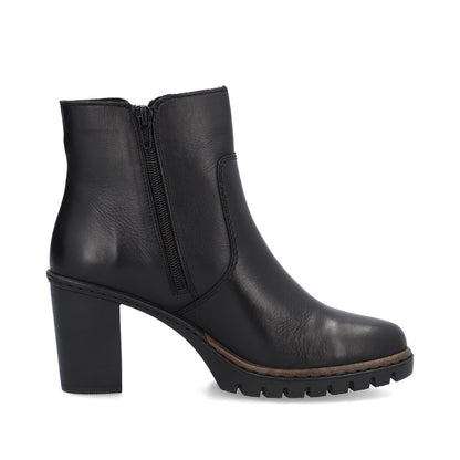 Rieker Ladies Mid Heel Zip Feature Ankle Boot