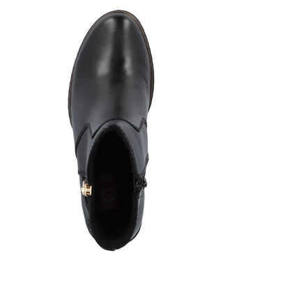 Rieker Ladies Mid Heel Zip Feature Ankle Boot