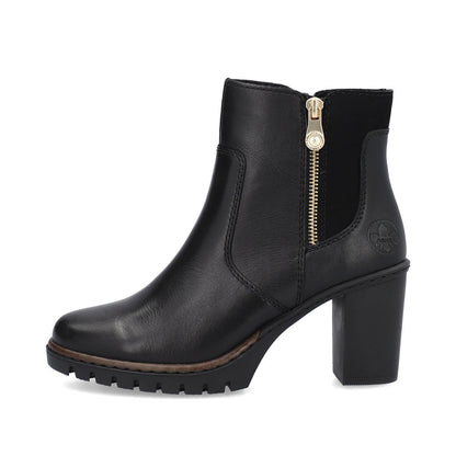 Rieker Ladies Mid Heel Zip Feature Ankle Boot