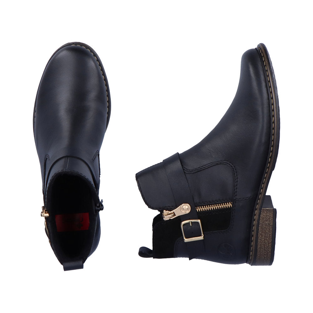 Rieker Ladies Zip Feature Flat Ankle Boot