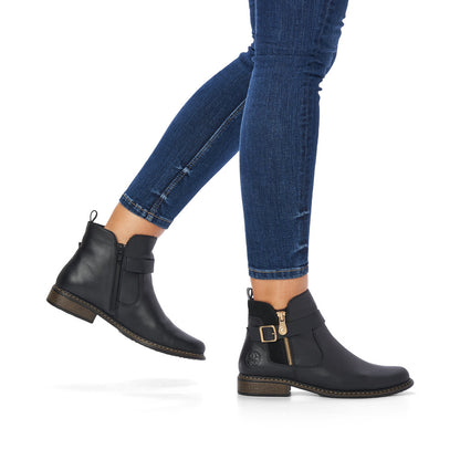 Rieker Ladies Zip Feature Flat Ankle Boot