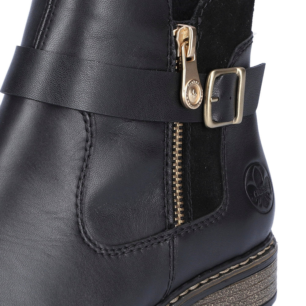 Rieker Ladies Zip Feature Flat Ankle Boot