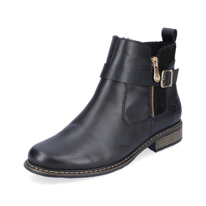 Rieker Ladies Zip Feature Flat Ankle Boot