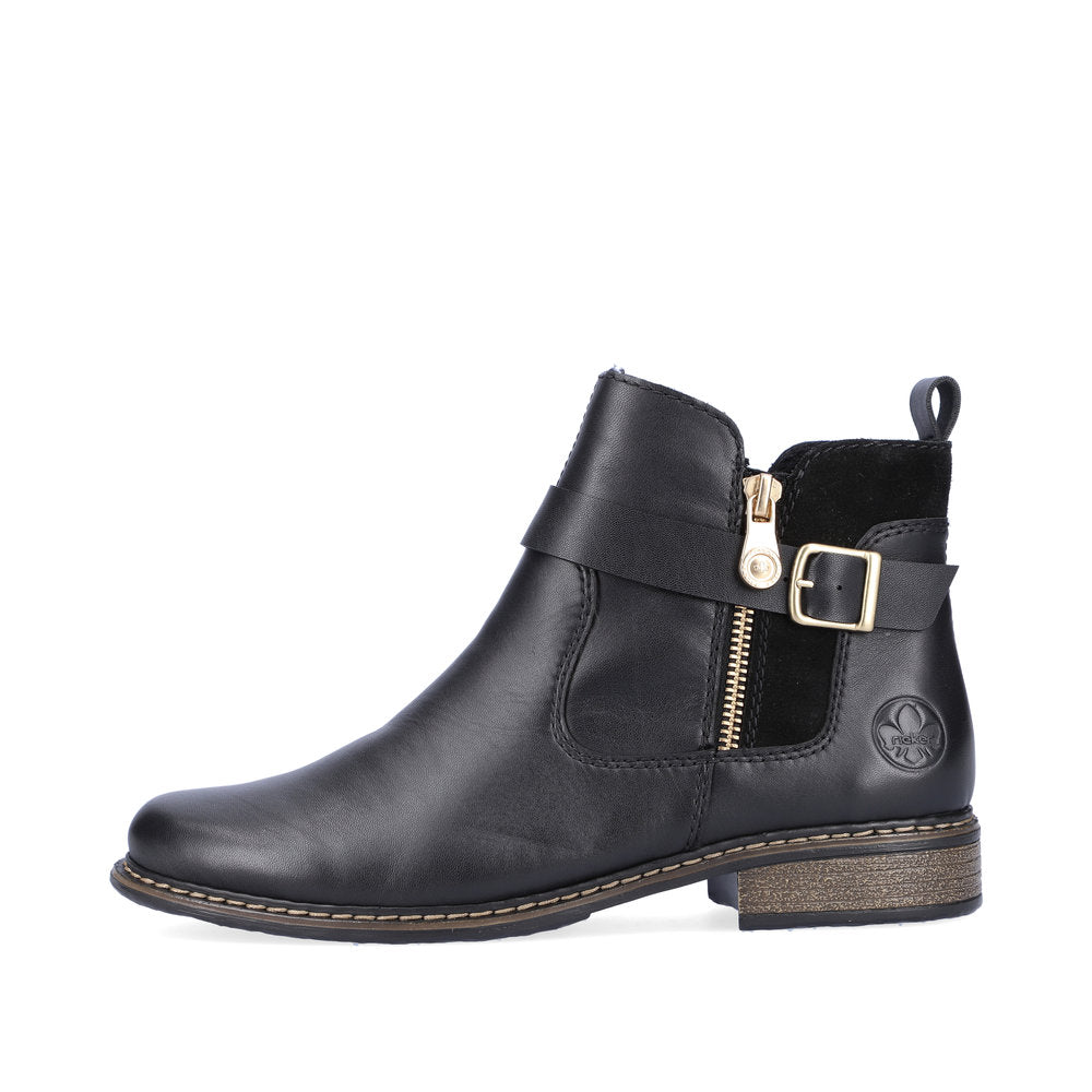 Rieker Ladies Zip Feature Flat Ankle Boot