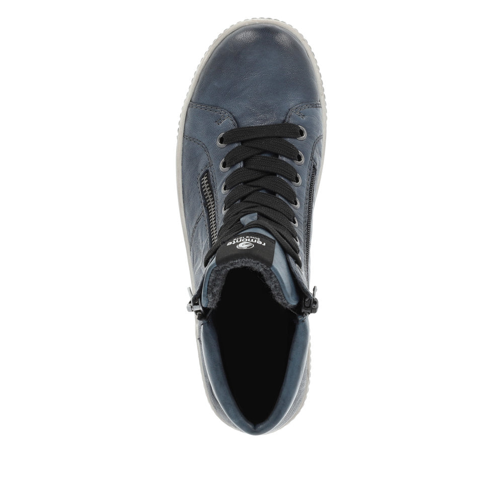 Remonte Ladies Zip Side lace Up High Top
