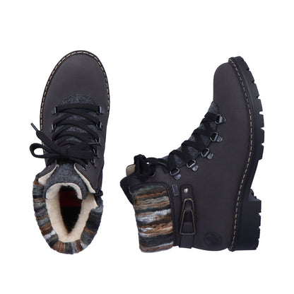 Rieker fur lined ankle boot grey
