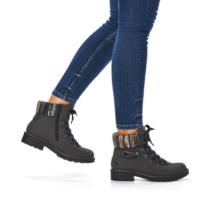 Rieker fur lined ankle boot grey