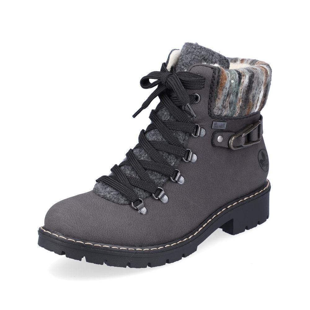 Rieker fur lined ankle boot grey