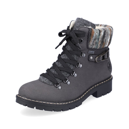 Rieker fur lined ankle boot grey