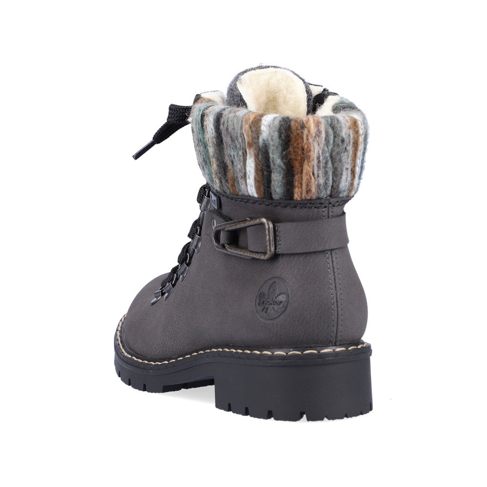 Rieker fur lined ankle boot grey
