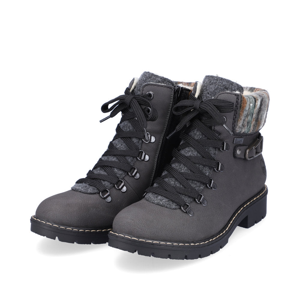 Rieker fur lined ankle boot grey