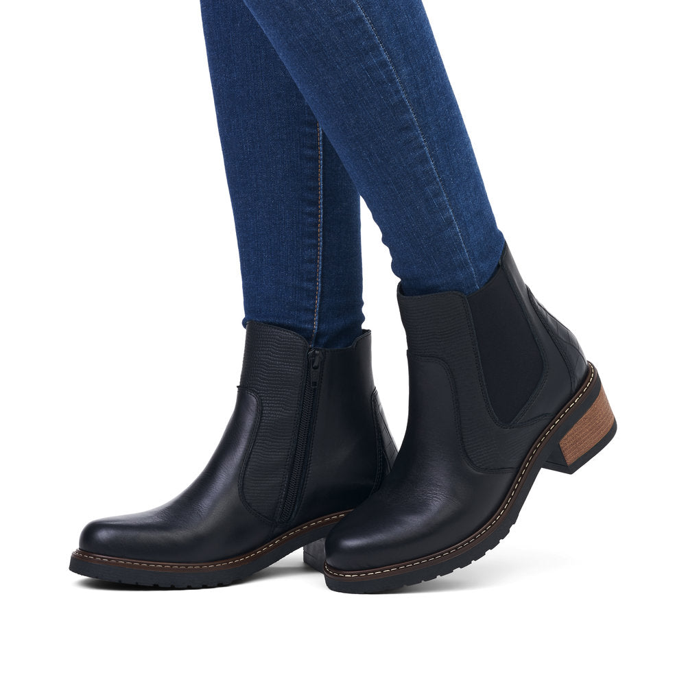 Remonte Ladies Block Heel Zip Ankle Boot