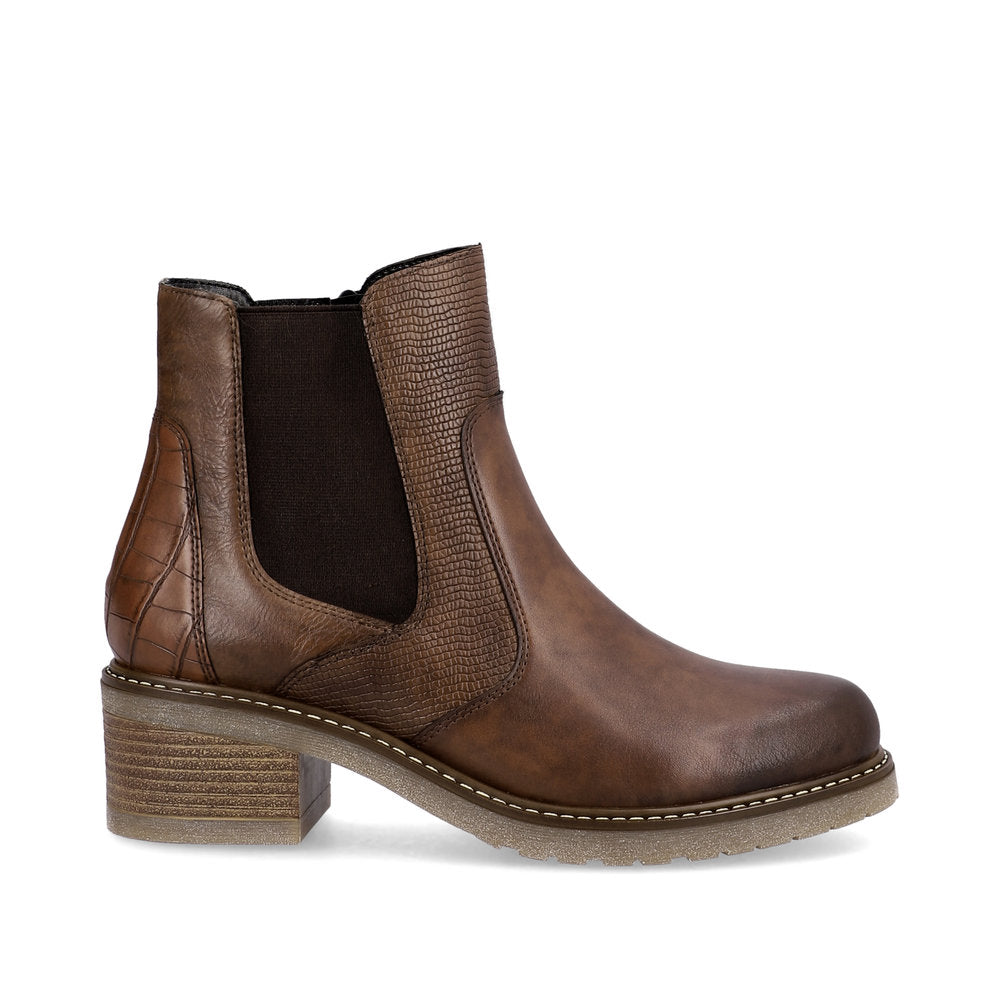 Remonte Ladies Block Heel Zip Ankle Boot