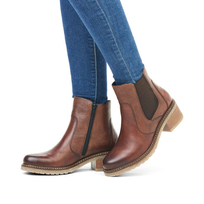 Remonte Ladies Block Heel Zip Ankle Boot