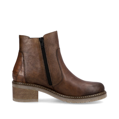 Remonte Ladies Block Heel Zip Ankle Boot