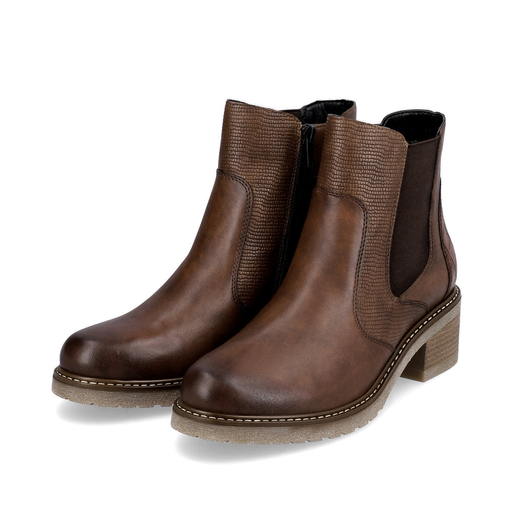 Remonte Ladies Block Heel Zip Ankle Boot