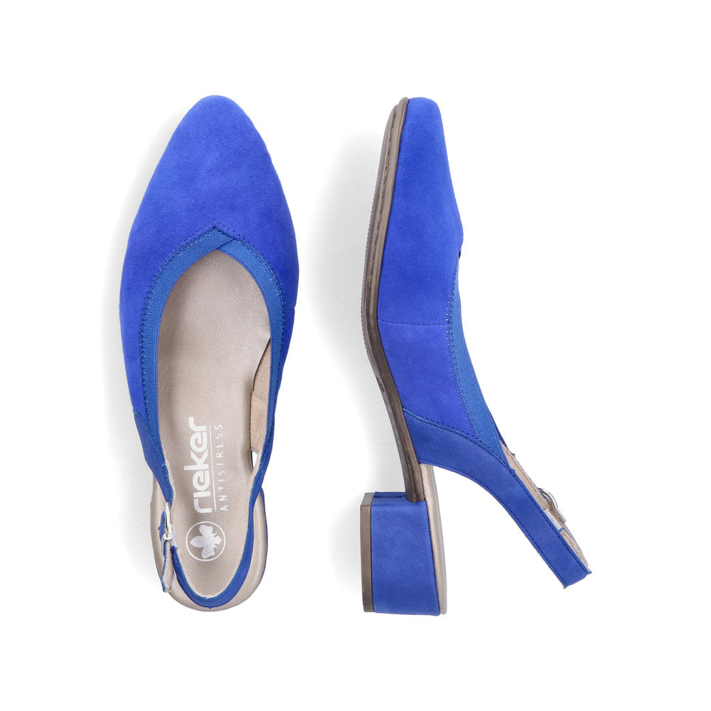 Rieker Ladies Low Heel Sling Back Court Shoe