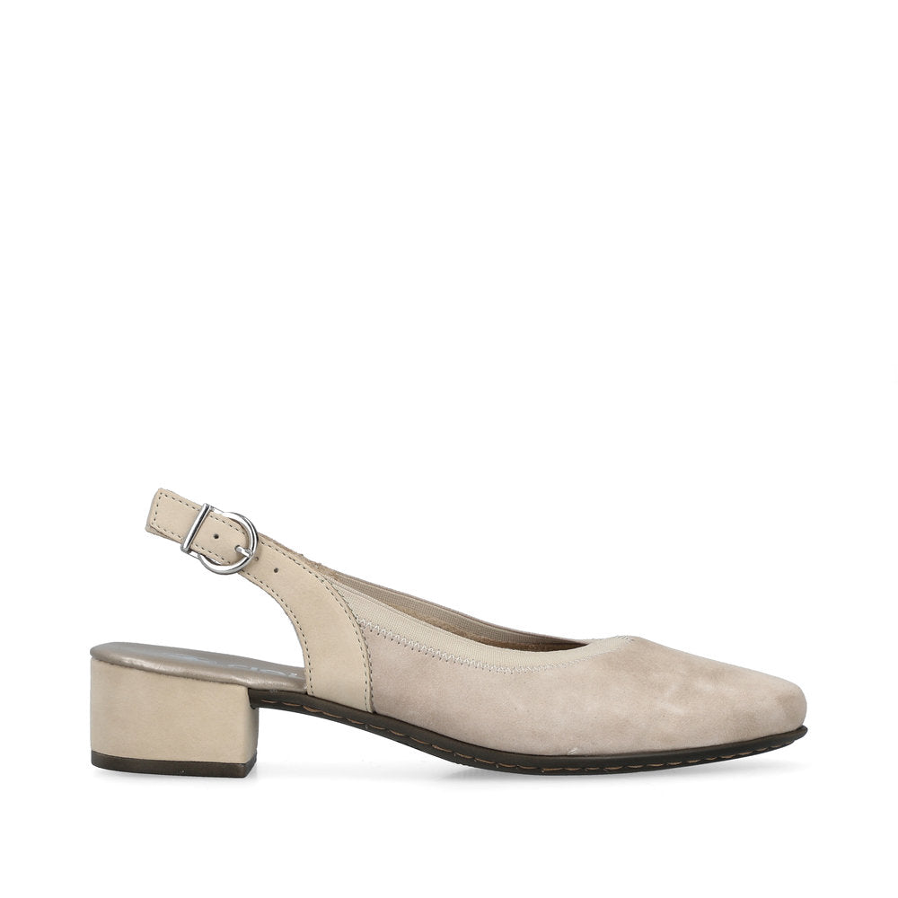 Rieker Ladies Low Heel Sling Back Court Shoe