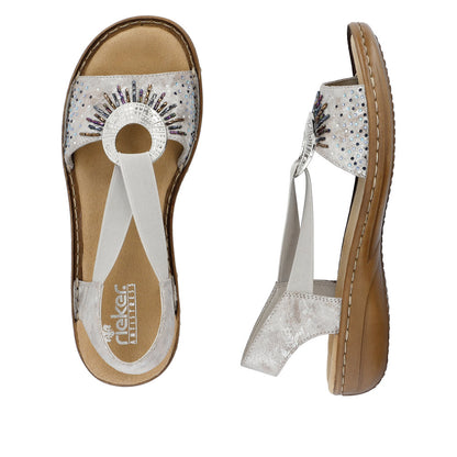 Rieker Ladies Elastic Strap Flat Sandal